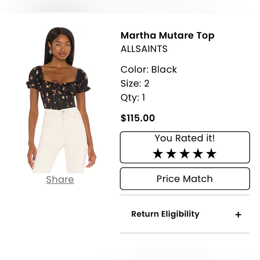 ALLSAINTS Black Blouse
